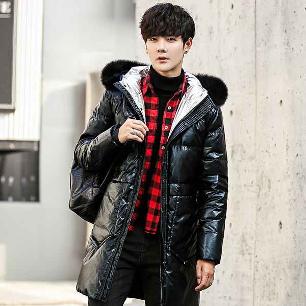 men's winter down jacket men's mid-length hooded warm coat young and middle-aged slim fashion 8866, Black
men's winter down jacket men's mid-length hooded warm coat young and middle-aged slim fashion 8866, Black