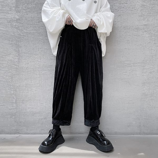 men's pants men black velvet loose casual ankle-length wide leg pant male women streetwear hip hop autumn winter thicken harem
men's pants men black velvet loose casual ankle-length wide leg pant male women streetwear hip hop autumn winter thicken harem