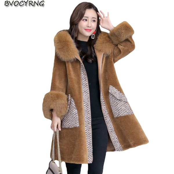 2020 autumn winter cashmere fur coat female long hooded fur hair one parka high end women plus size loose jacket outerwear, Black
2020 autumn winter cashmere fur coat female long hooded fur hair one parka high end women plus size loose jacket outerwear, Black