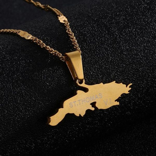 stainless steel st. v.i. charm pendant necklaces gold color map chain jewelry, Silver
stainless steel st. v.i. charm pendant necklaces gold color map chain jewelry, Silver