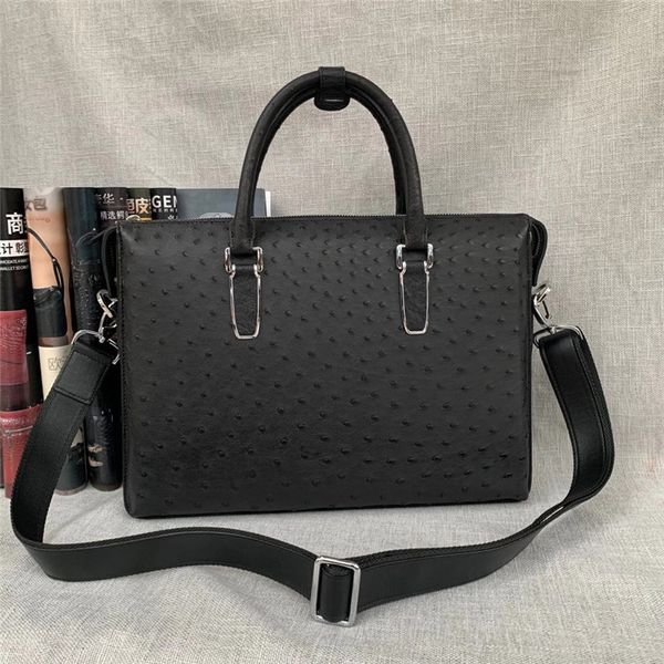 authentic ostrich skin zipper closure businessmen working lapbriefcase genuine exotic leather male large handle handbag
authentic ostrich skin zipper closure businessmen working lapbriefcase genuine exotic leather male large handle handbag