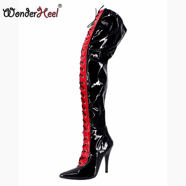 wonderheel dropshipping extreme hi каблук 12см пятка шпильки женского колено черный lace up полного zip boots new ladies высоких каблуки, Black
wonderheel dropshipping extreme hi каблук 12см пятка шпильки женского колено черный lace up полного zip boots new ladies высоких каблуки, Black
