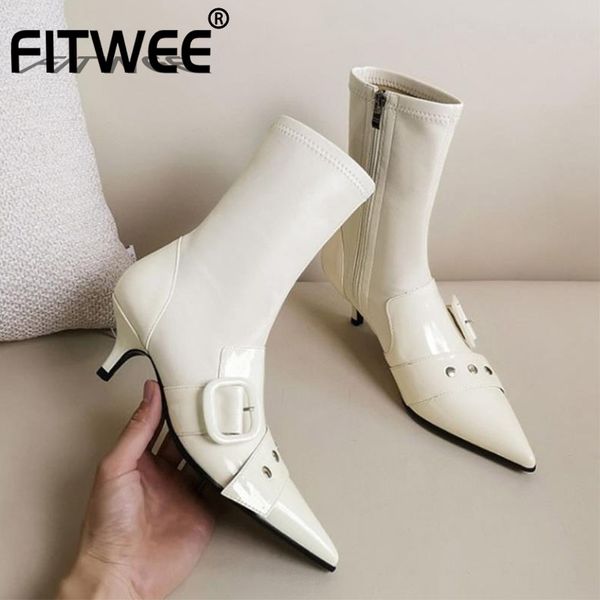 fitwee women ankle boots real leather fashion buckle high heel winter shoes woman zipper short boot party footwear size 34-40, Black
fitwee women ankle boots real leather fashion buckle high heel winter shoes woman zipper short boot party footwear size 34-40, Black
