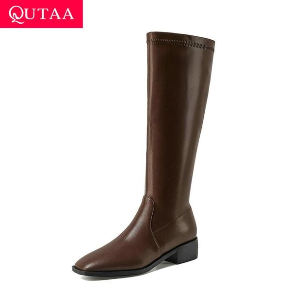boots qutaa 2021 knee high women square toe pu leather long heel zipper shoes big size 34-43, Black
boots qutaa 2021 knee high women square toe pu leather long heel zipper shoes big size 34-43, Black