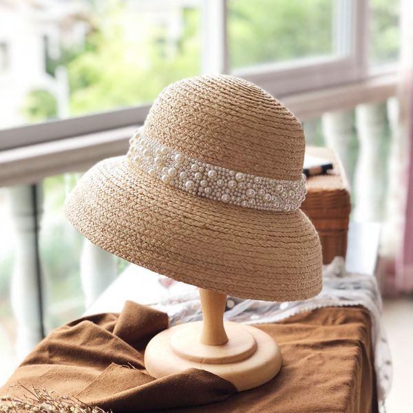 elegant pearl belt straw hat female summer imported raffia lampshade hat summer beach straw women's hats cap travel sun flat, Blue;gray
elegant pearl belt straw hat female summer imported raffia lampshade hat summer beach straw women's hats cap travel sun flat, Blue;gray