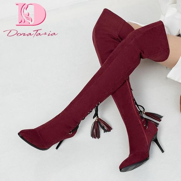 boots doratasia arrival ladies autumn pointed toe party night thigh high women thin heels woman shoes, Black
boots doratasia arrival ladies autumn pointed toe party night thigh high women thin heels woman shoes, Black