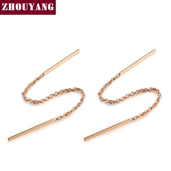 zhouyang chain earring for women simple style none stone rose gold color ear line fashion jewelry zye236 zye237, Silver
zhouyang chain earring for women simple style none stone rose gold color ear line fashion jewelry zye236 zye237, Silver