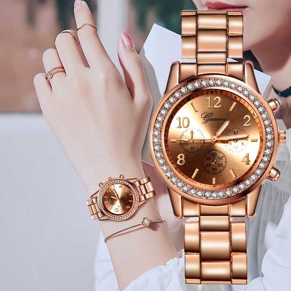 wristwatches 2021 watches women classic geneva luxury ladies womens full steel crystal relogio feminino metal wristwatch, Slivery;brown
wristwatches 2021 watches women classic geneva luxury ladies womens full steel crystal relogio feminino metal wristwatch, Slivery;brown