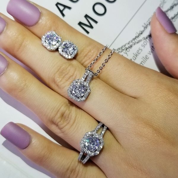 solid 925 sterling silver engagement ring necklace pendant wedding bridal jewelry for women stud earring j1104
solid 925 sterling silver engagement ring necklace pendant wedding bridal jewelry for women stud earring j1104