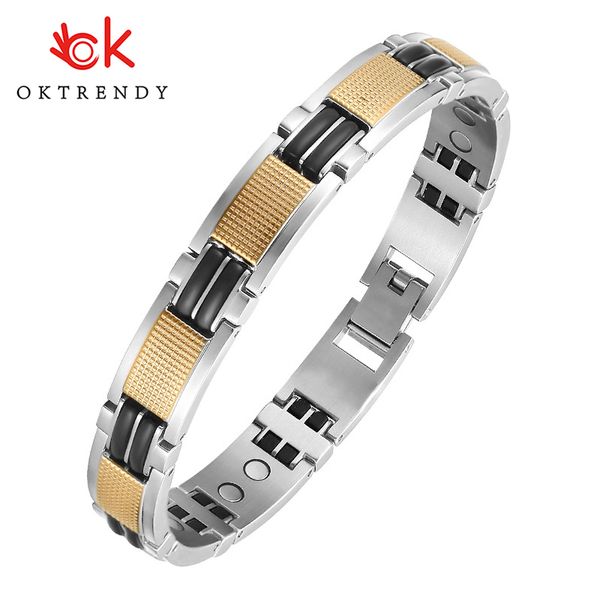 link, chain oktrendy couple magnetic stainless steel bracelet with hook buckle clasp therapy bangles man health care jewelry men's brac, Black
link, chain oktrendy couple magnetic stainless steel bracelet with hook buckle clasp therapy bangles man health care jewelry men's brac, Black