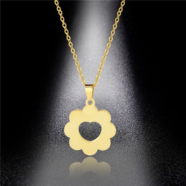 simple xuanya style titanium steel small flower soil cool jump di hip hop flower pendant peach heart stainless steel necklace, Silver
simple xuanya style titanium steel small flower soil cool jump di hip hop flower pendant peach heart stainless steel necklace, Silver