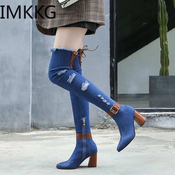 2020 denim elasticity boots high-heeled boots winter antiskid female lady winter long shoes thigh high over knee lace-up 35-40, Black
2020 denim elasticity boots high-heeled boots winter antiskid female lady winter long shoes thigh high over knee lace-up 35-40, Black
