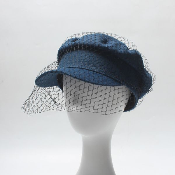 berets beret women denim net yarn decorative hat spring and summer fashion european american style casual curved brim cap, Blue;gray
berets beret women denim net yarn decorative hat spring and summer fashion european american style casual curved brim cap, Blue;gray