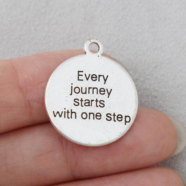 bulk 200pcs fashion alloy every journey starts with one step round message charms 21*25mm antique silver plated, Bronze;silver
bulk 200pcs fashion alloy every journey starts with one step round message charms 21*25mm antique silver plated, Bronze;silver