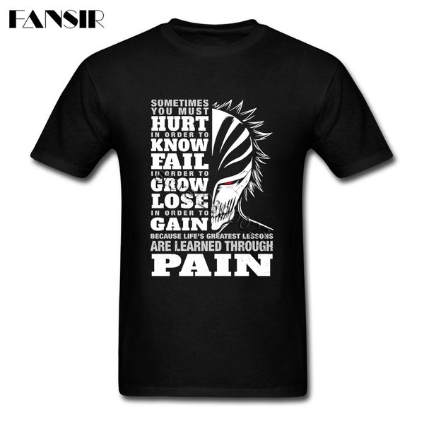 funny men's t shirts bleach shinigami short sleeved cotton round neck t-shirt for male clothes