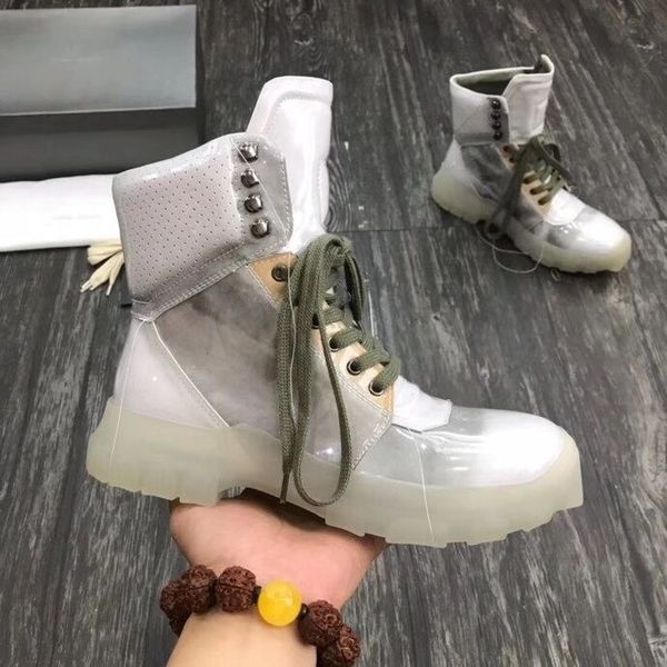 2020 brand design white ankle boots women men platform short boots female transparent crystal sole shoes size 35-46, Black
2020 brand design white ankle boots women men platform short boots female transparent crystal sole shoes size 35-46, Black