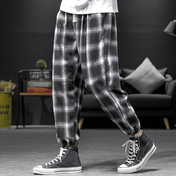 men's pants summer autumn casual length man plaid hip hop baggy loose trousers streetwear men fashion splice lattice jo, Black
men's pants summer autumn casual length man plaid hip hop baggy loose trousers streetwear men fashion splice lattice jo, Black