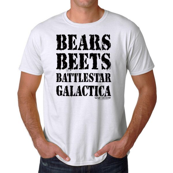 the office bears beets battlestar galactica graphic men's white t-shirtsummer new tee printmen t-shirt top
the office bears beets battlestar galactica graphic men's white t-shirtsummer new tee printmen t-shirt top