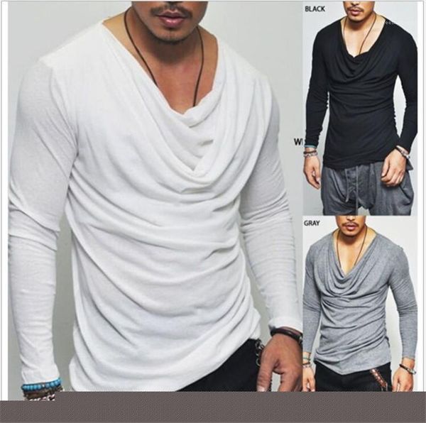 tshirts fashion casual solid color long sleeve slim draped tshirt new arrival mens clothing 20ss mens designer, White;black
tshirts fashion casual solid color long sleeve slim draped tshirt new arrival mens clothing 20ss mens designer, White;black