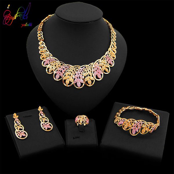 yulaili tricolor cloud shape crystal covered necklace bracelet earrings ring for women nigerian wedding jewelry sets wholesale, Silver
yulaili tricolor cloud shape crystal covered necklace bracelet earrings ring for women nigerian wedding jewelry sets wholesale, Silver