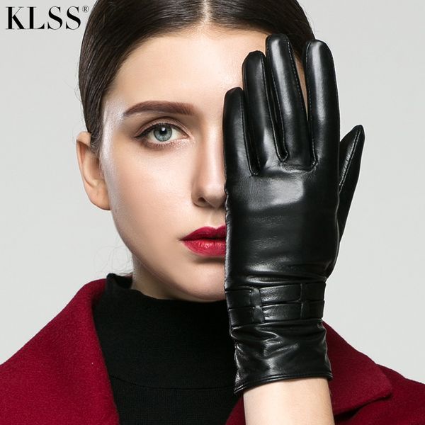 klss brand genuine leather women gloves classic black touchscreen goatskin glove winter plus thermal velvet 703, Blue;gray
klss brand genuine leather women gloves classic black touchscreen goatskin glove winter plus thermal velvet 703, Blue;gray