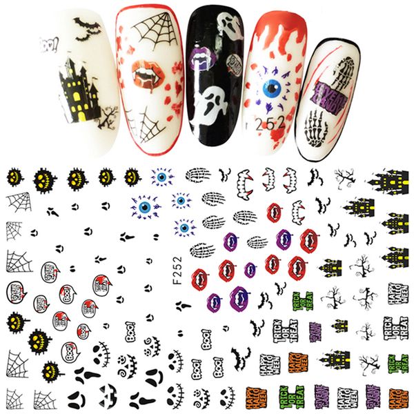1 sheet halloween nail art stickers skull pumpkin design 3d water transfer adhesive decals decorations diy manicure accessory, Black
1 sheet halloween nail art stickers skull pumpkin design 3d water transfer adhesive decals decorations diy manicure accessory, Black