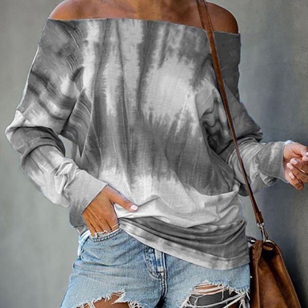 womens tie-dyed running t-shirt loose slash neck sport tshirts long sleeve off shoulder fashion casual ladies pullover, Black;blue
womens tie-dyed running t-shirt loose slash neck sport tshirts long sleeve off shoulder fashion casual ladies pullover, Black;blue