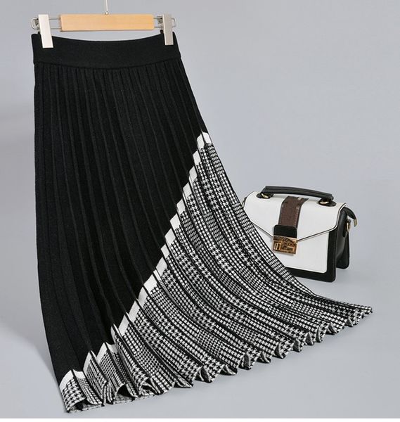 Luxury Geometric Long Knit Women Pleated Skirt Autumn Winter Thick Warm A Line Skirt Elgant Knitted Sweater Skirt Femme
Luxury Geometric Long Knit Women Pleated Skirt Autumn Winter Thick Warm A Line Skirt Elgant Knitted Sweater Skirt Femme