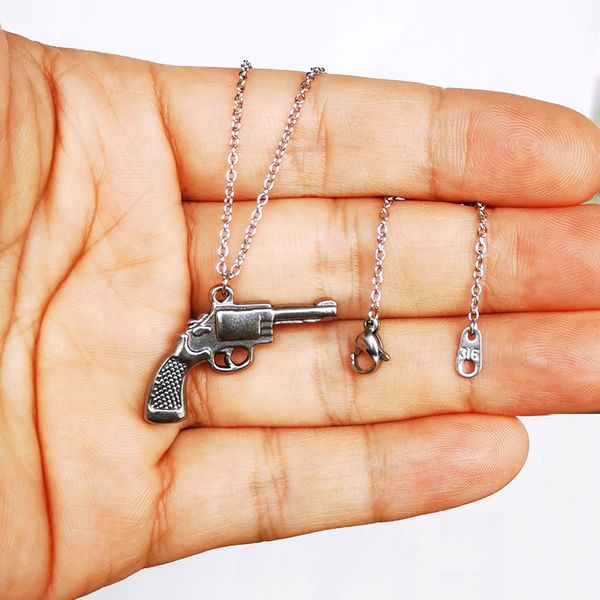 1pc new stainless steel potable gun pendant necklace kpop necklaces women men fashion jewelry gift, Silver
1pc new stainless steel potable gun pendant necklace kpop necklaces women men fashion jewelry gift, Silver