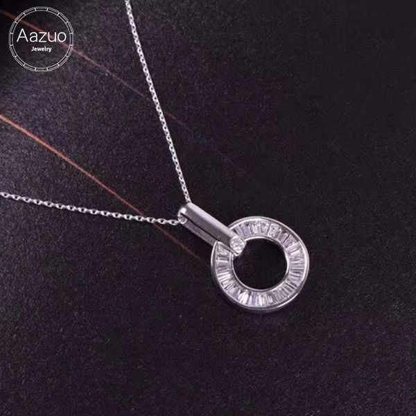 chains aazuo real princess diamonds 100% 18k white gold single round pendent with chain necklace gifted for women wedding au750, Silver
chains aazuo real princess diamonds 100% 18k white gold single round pendent with chain necklace gifted for women wedding au750, Silver