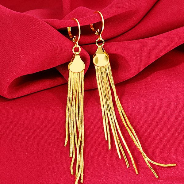 fashion long line tassel earrings polished 18k yellow gold filled womens dangle earrings lady accessories gift, Silver
fashion long line tassel earrings polished 18k yellow gold filled womens dangle earrings lady accessories gift, Silver