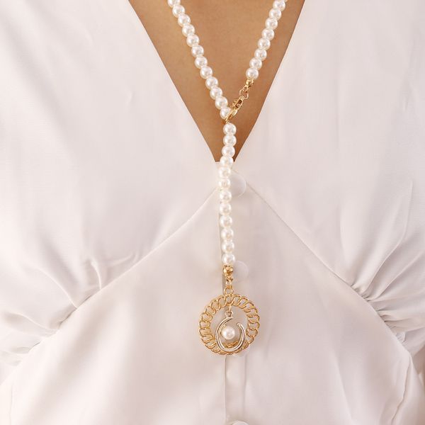 luokey fashion long sweater chain necklace bohemian retro round simulated pearl beaded necklace women wedding gifts, Silver
luokey fashion long sweater chain necklace bohemian retro round simulated pearl beaded necklace women wedding gifts, Silver