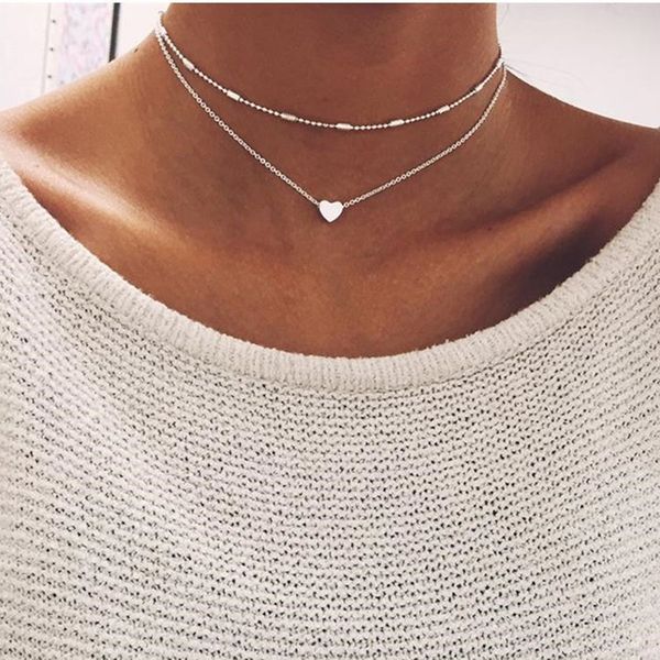 fashion charm necklaces for women alloy multi-layer heart necklaces creative elegant statement vintage jewelry, Silver
fashion charm necklaces for women alloy multi-layer heart necklaces creative elegant statement vintage jewelry, Silver