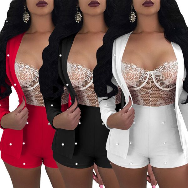 fashion beading two piece set women suit casual blazer open front coat short pants street club tracksuit lady minimalist clothing, White
fashion beading two piece set women suit casual blazer open front coat short pants street club tracksuit lady minimalist clothing, White