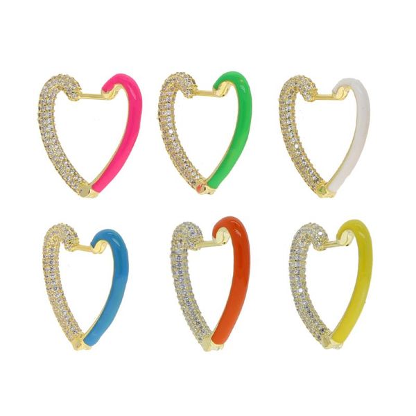 hoop & huggie clear cz cubic zirconia heart earring half neon enamel 2021 colorful women jewelry, Golden;silver
hoop & huggie clear cz cubic zirconia heart earring half neon enamel 2021 colorful women jewelry, Golden;silver
