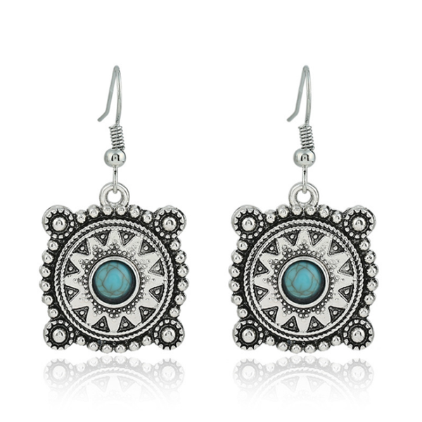 antique silver plated alloy geometric green turquoises stone drop earrings for women charm jewelry
antique silver plated alloy geometric green turquoises stone drop earrings for women charm jewelry