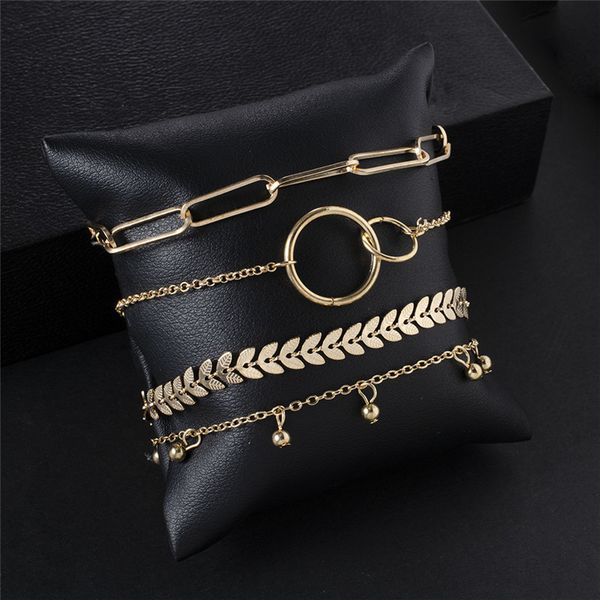 new vintage gold color beads charm bracelet for women bohemian knot link double circle chain bracelet sets 4pcs/set, Golden;silver
new vintage gold color beads charm bracelet for women bohemian knot link double circle chain bracelet sets 4pcs/set, Golden;silver