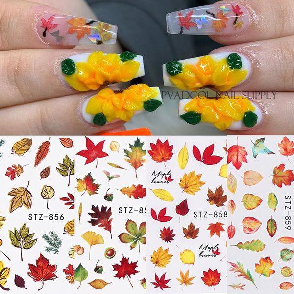 4pcs fall leaves nail art stickers gold yellow water decals sliders foil manicure accessories, Black
4pcs fall leaves nail art stickers gold yellow water decals sliders foil manicure accessories, Black