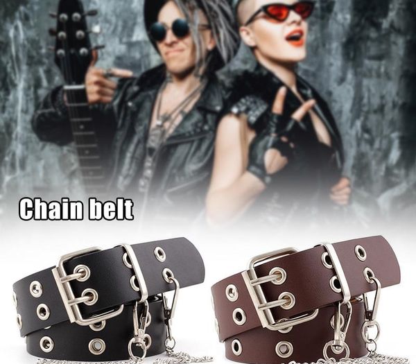 women belt pu leather pin buckle belt punk style with metal chain fashion waist black coffee@88, Black;brown
women belt pu leather pin buckle belt punk style with metal chain fashion waist black coffee@88, Black;brown