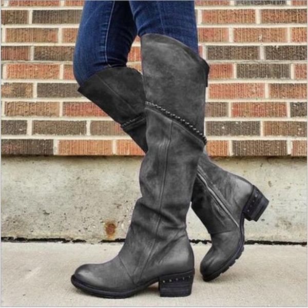 women over knee high boots chaussure booties mid heels gladiator vintage pu leather matin shoes woman zapatos mujer sapato, Black
women over knee high boots chaussure booties mid heels gladiator vintage pu leather matin shoes woman zapatos mujer sapato, Black