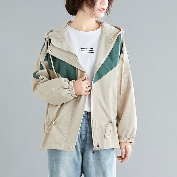 women's trench coats 2021 oversize women hooded coat spring autumn short outerwear loose casual student overcoat plus size xxl-5xl g92, Tan;black
women's trench coats 2021 oversize women hooded coat spring autumn short outerwear loose casual student overcoat plus size xxl-5xl g92, Tan;black