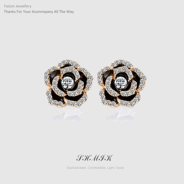 stud fashion design camellia earrings boucles jewelry black flowers earring for women, Golden;silver
stud fashion design camellia earrings boucles jewelry black flowers earring for women, Golden;silver