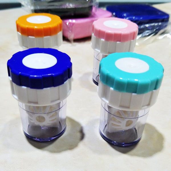 contact lens cleaner case box manual rotation type plastic container storage holder for travel jan88, Silver
contact lens cleaner case box manual rotation type plastic container storage holder for travel jan88, Silver