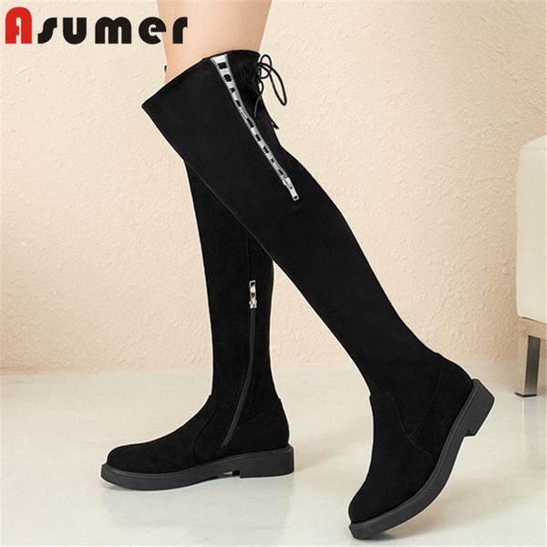 asumer 2020 flat long boots women flock autumn winter casual party shoes comfortable over the knee boots woman black
asumer 2020 flat long boots women flock autumn winter casual party shoes comfortable over the knee boots woman black