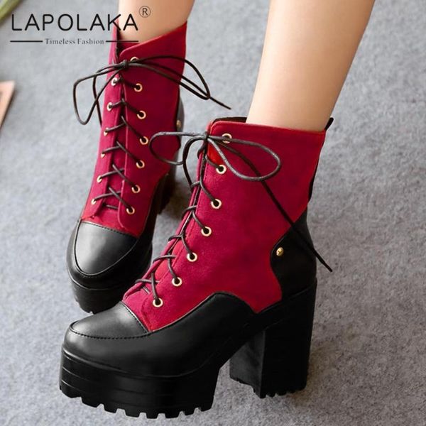 lapolaka 2020 big size 43 motorcycle boots woman shoes platform lace up thick heels warm comfy boots footwear, Black
lapolaka 2020 big size 43 motorcycle boots woman shoes platform lace up thick heels warm comfy boots footwear, Black