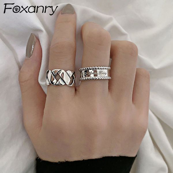 cluster rings foxanry ins fashion 925 sterling silver party for women vintage weaving geometric handmade punk hiphop jewelry gifts, Golden;silver
cluster rings foxanry ins fashion 925 sterling silver party for women vintage weaving geometric handmade punk hiphop jewelry gifts, Golden;silver