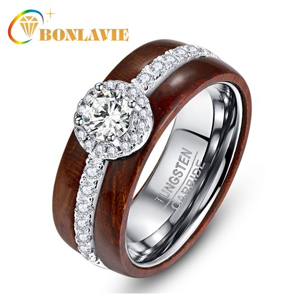 wedding rings bonlavie exquisite tungsten carbide steel ring with zircon real polished koa wood for women jewelry, Slivery;golden
wedding rings bonlavie exquisite tungsten carbide steel ring with zircon real polished koa wood for women jewelry, Slivery;golden