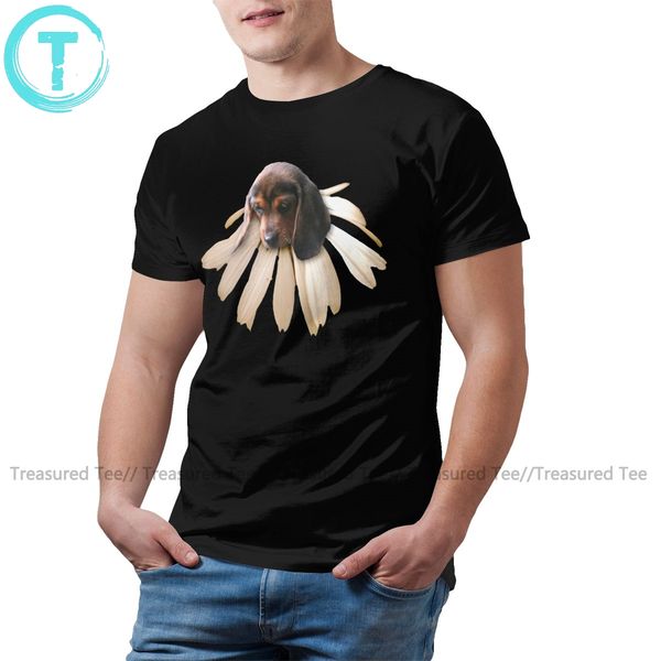 beagle puppy t shirt beagle flower shirt t-shirt print fun tee shirt cotton basic oversized man tshirt