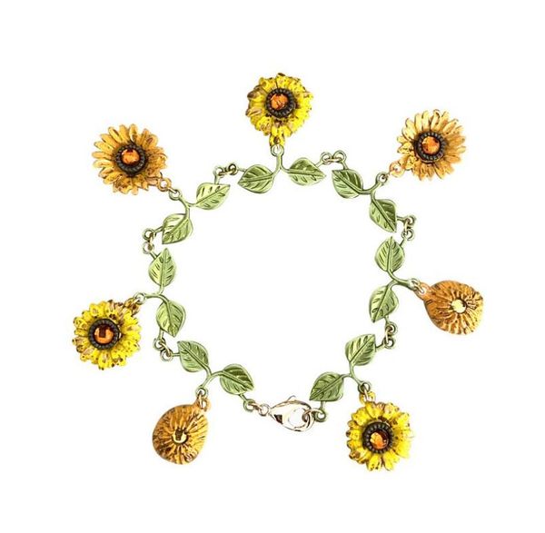 csxjd vintage bracelet sunflower flower bracelet alloy bake lacquer women jewelry, Golden;silver
csxjd vintage bracelet sunflower flower bracelet alloy bake lacquer women jewelry, Golden;silver