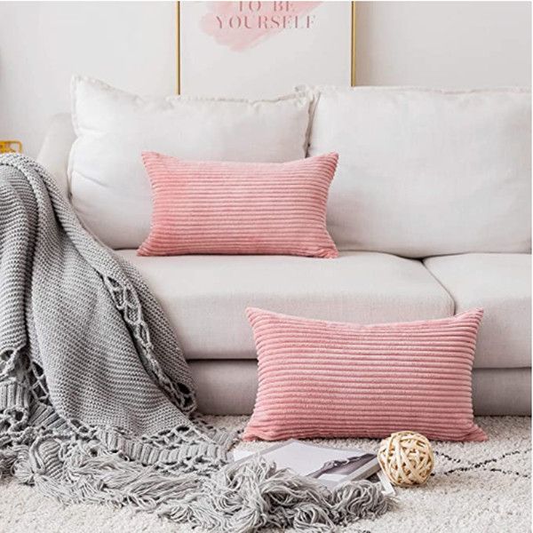 brilliant decorative pillow covers supersoft striped velvet throw toss pillowcase cushion cover for chair, baby pink(12 x 20inch)6pcs
brilliant decorative pillow covers supersoft striped velvet throw toss pillowcase cushion cover for chair, baby pink(12 x 20inch)6pcs